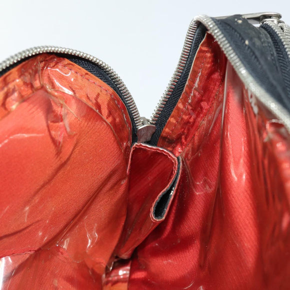 CHANEL Travel line Hand Bag Nylon Black CC Auth bs16566