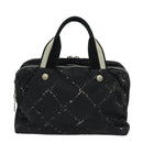 CHANEL Travel line Hand Bag Nylon Black CC Auth bs16566-13