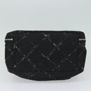 CHANEL Travel line Hand Bag Nylon Black CC Auth bs16566-5