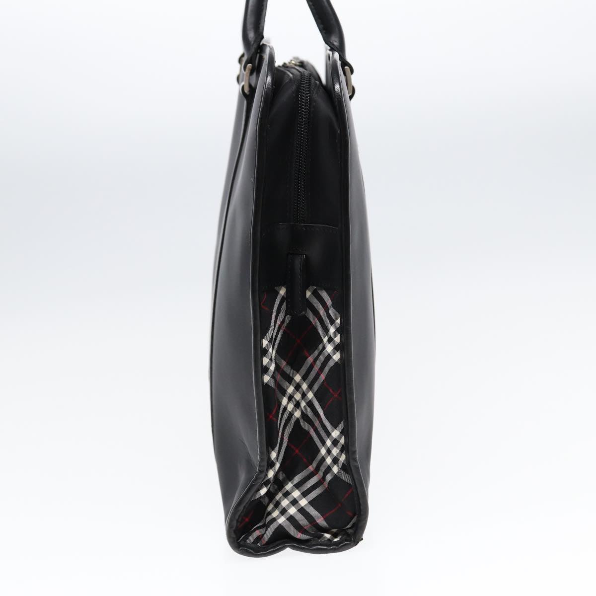 BURBERRY Black label Hand Bag Nylon Black Silver Auth bs16576