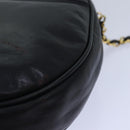 CHANEL Matelasse Chain Shoulder Bag Lamb Skin Black CC Auth bs16595-17