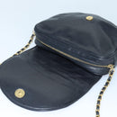 CHANEL Matelasse Chain Shoulder Bag Lamb Skin Black CC Auth bs16595-9