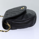 CHANEL Matelasse Chain Shoulder Bag Lamb Skin Black CC Auth bs16595-3