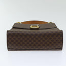 CELINE Macadam Canvas Hand Bag PVC Leather Brown Gold Auth bs16599-5