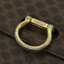 CELINE Macadam Canvas Hand Bag PVC Leather Brown Gold Auth bs16599-19