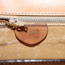 CELINE Macadam Canvas Hand Bag PVC Leather Brown Gold Auth bs16599-20