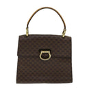 CELINE Macadam Canvas Hand Bag PVC Leather Brown Gold Auth bs16599-13