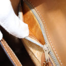 CELINE Macadam Canvas Hand Bag PVC Leather Brown Gold Auth bs16599-11