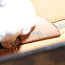 CELINE Macadam Canvas Hand Bag PVC Leather Brown Gold Auth bs16599-12