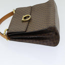 CELINE Macadam Canvas Hand Bag PVC Leather Brown Gold Auth bs16599-4