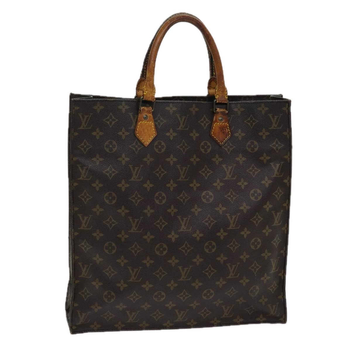 LOUIS VUITTON Monogram Sac Plat Hand Bag M51140 LV Auth bs16607