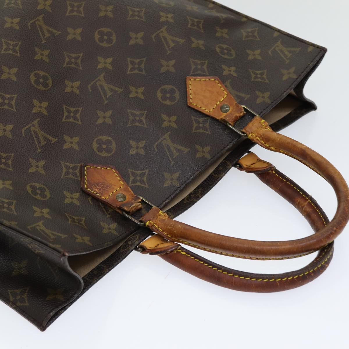 LOUIS VUITTON Monogram Sac Plat Hand Bag M51140 LV Auth bs16607