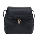BALLY Shoulder Bag Leather Black Auth bs16610-13