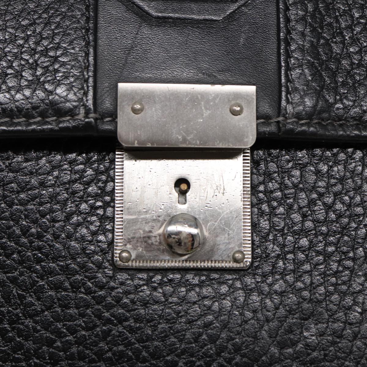 BURBERRY Hand Bag Leather Black Auth bs16611