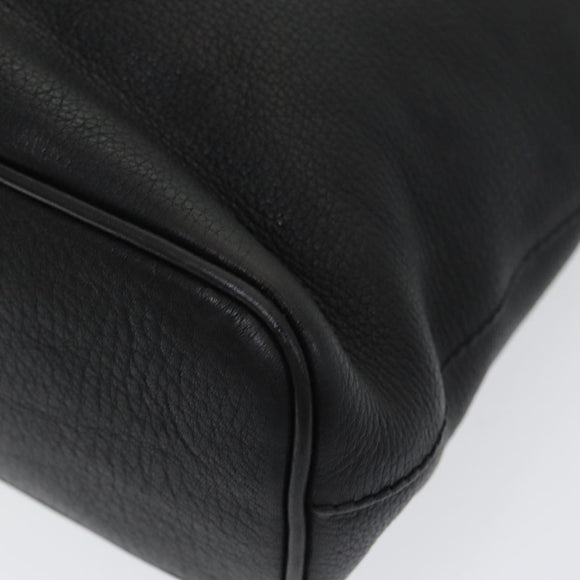 Burberrys Hand Bag Leather Black Auth bs16614