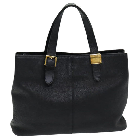 Burberrys Hand Bag Leather Black Auth bs16614
