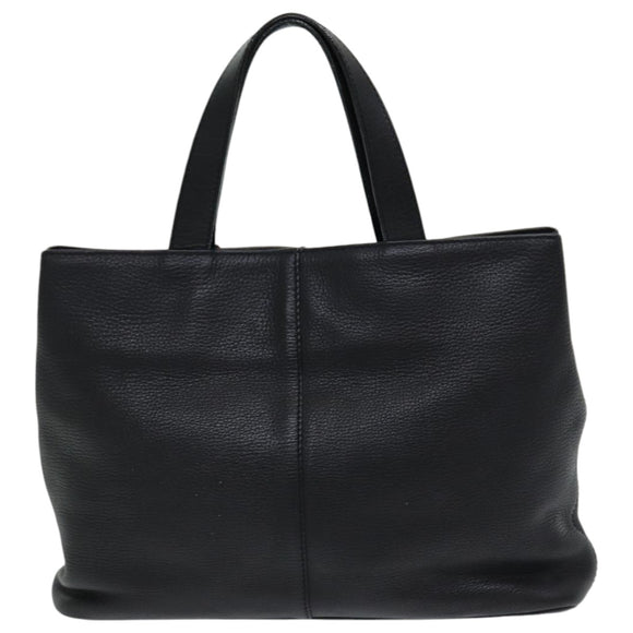 Burberrys Hand Bag Leather Black Auth bs16614