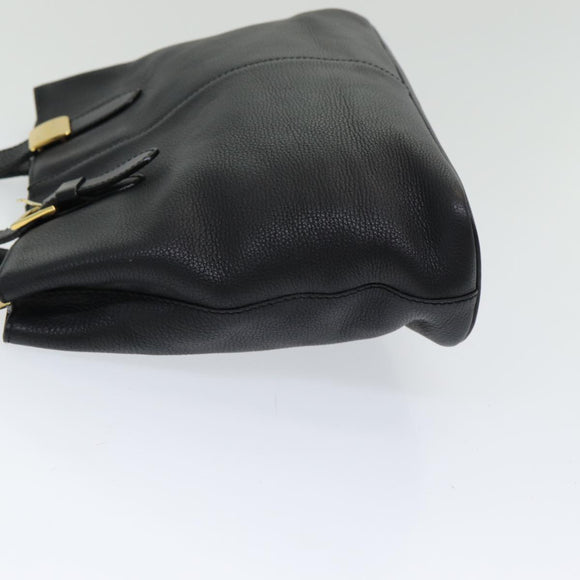 Burberrys Hand Bag Leather Black Auth bs16614