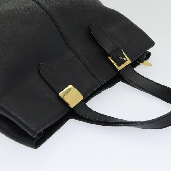 Burberrys Hand Bag Leather Black Auth bs16614