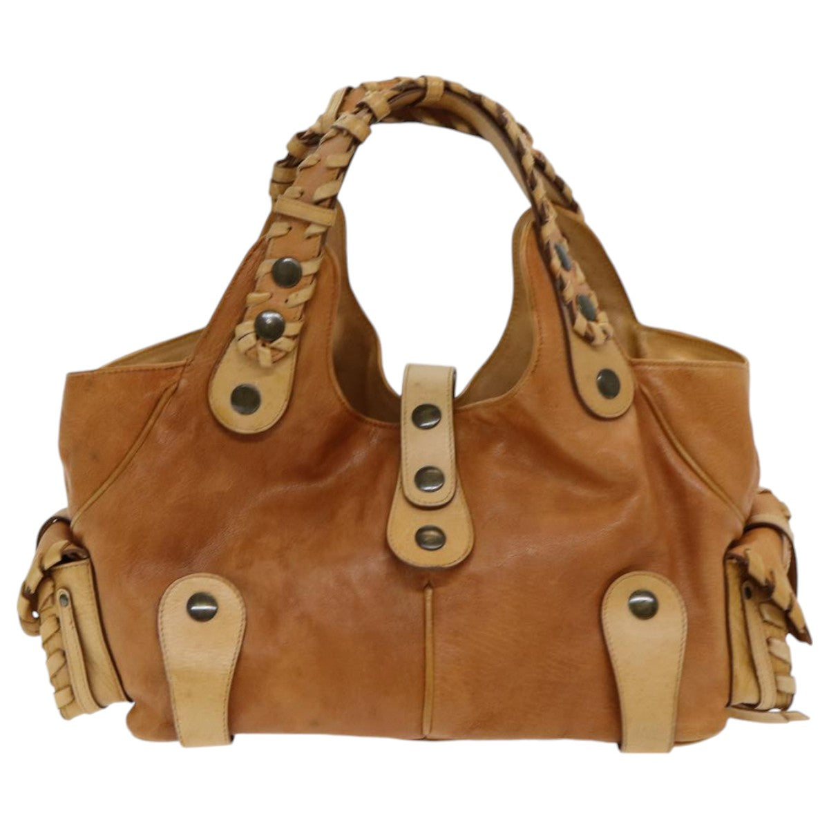 Chloe Tote Bag Leather Brown Auth bs16616 - 0