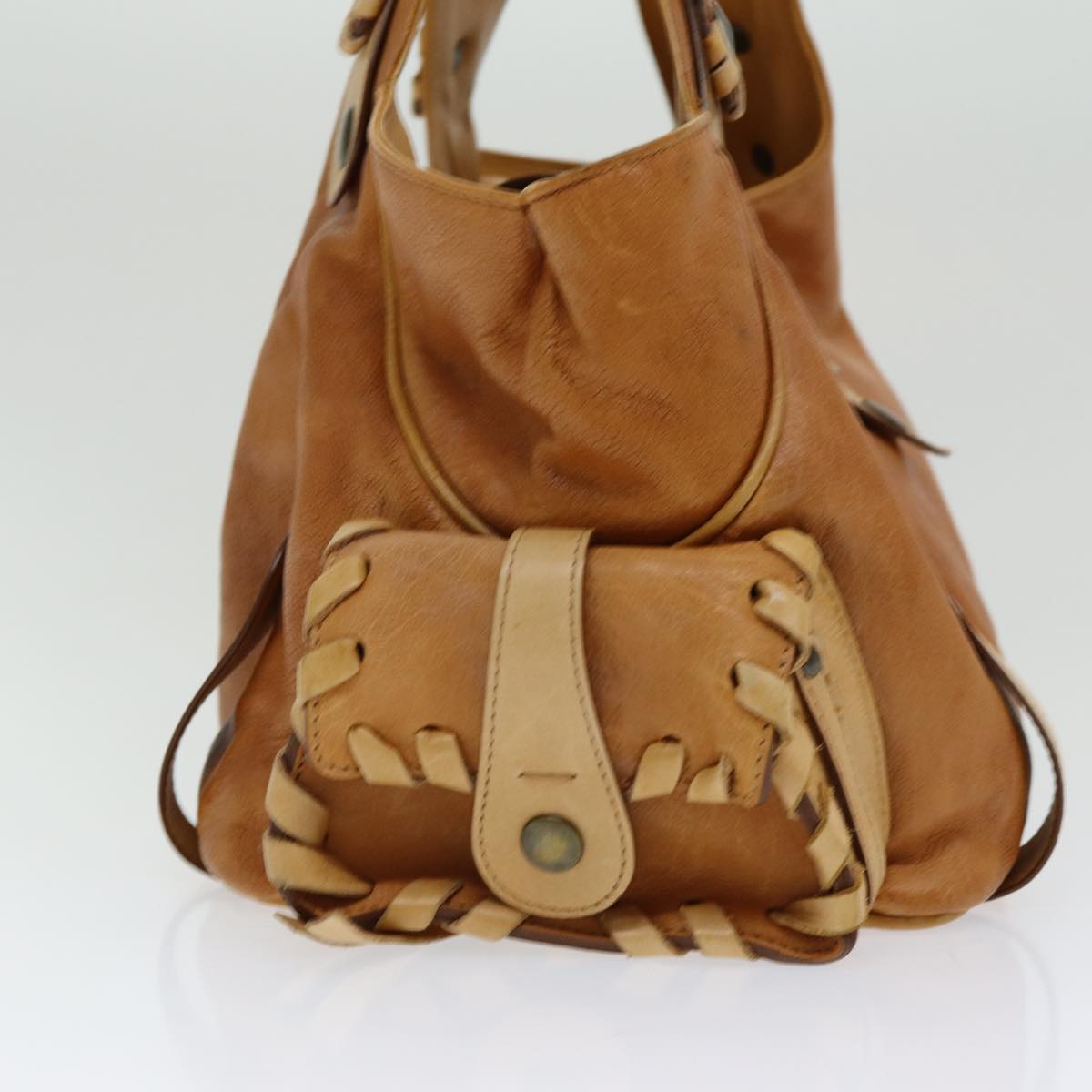 Chloe Tote Bag Leather Brown Auth bs16616