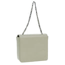 BALLY Chain Shoulder Bag Leather Gray Silver Auth bs16631-1