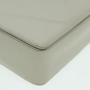 BALLY Chain Shoulder Bag Leather Gray Silver Auth bs16631-14