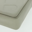 BALLY Chain Shoulder Bag Leather Gray Silver Auth bs16631-9