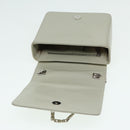 BALLY Chain Shoulder Bag Leather Gray Silver Auth bs16631-10