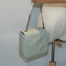 BALLY Chain Shoulder Bag Leather Gray Silver Auth bs16631-22