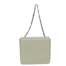 BALLY Chain Shoulder Bag Leather Gray Silver Auth bs16631-13