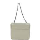 BALLY Chain Shoulder Bag Leather Gray Silver Auth bs16631-2