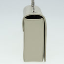 BALLY Chain Shoulder Bag Leather Gray Silver Auth bs16631-4