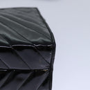 CHANEL V stitch COCO Mark Shoulder Bag Enamel Black CC Auth bs16640-15