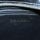 CHANEL V stitch COCO Mark Shoulder Bag Enamel Black CC Auth bs16640-18