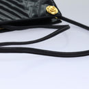 CHANEL V stitch COCO Mark Shoulder Bag Enamel Black CC Auth bs16640-7