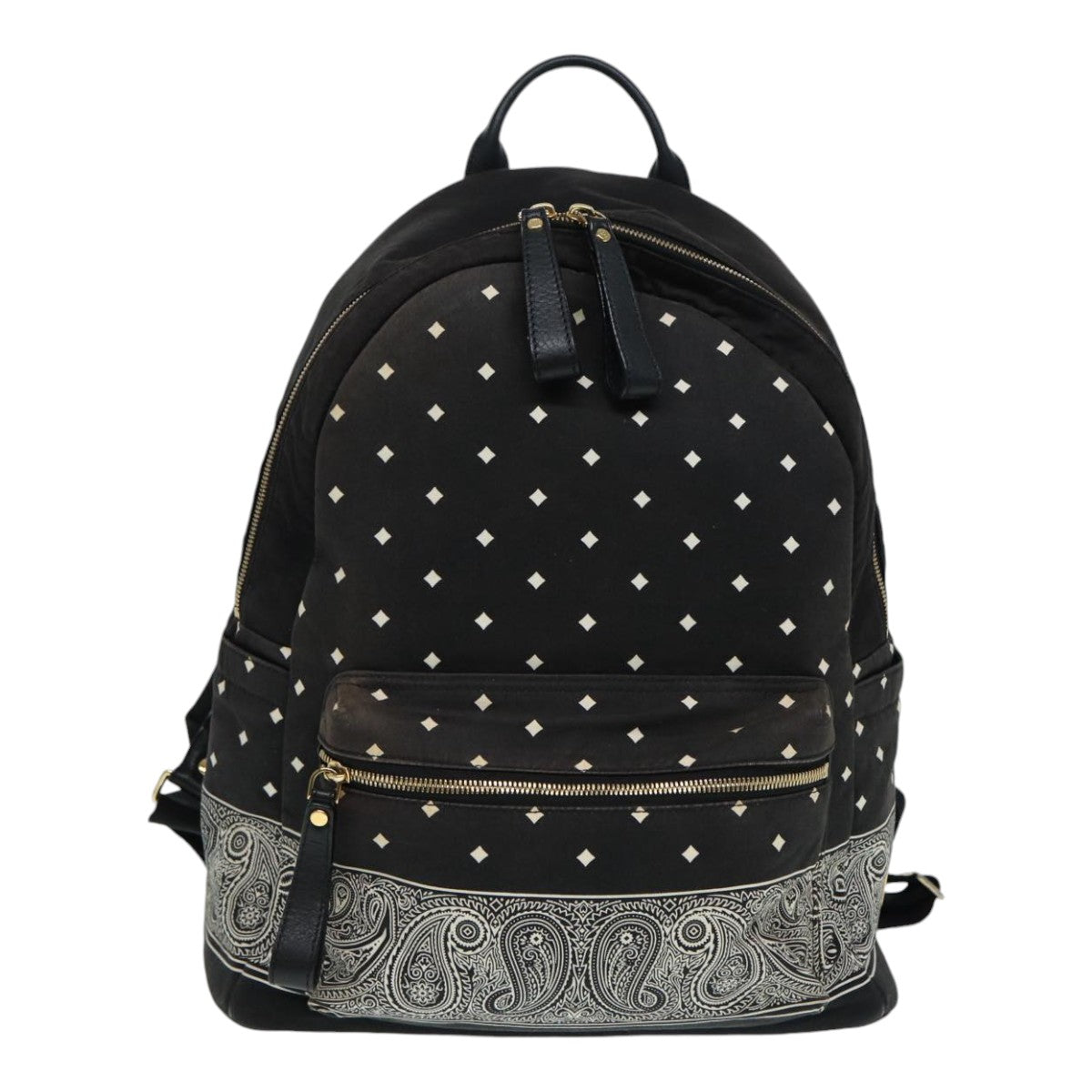 MCM Backpack Canvas Black White Auth bs16649