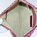 VALENTINO Studs Clutch Bag Leather Pink Gold Auth bs16650-11