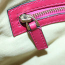 VALENTINO Studs Clutch Bag Leather Pink Gold Auth bs16650-21