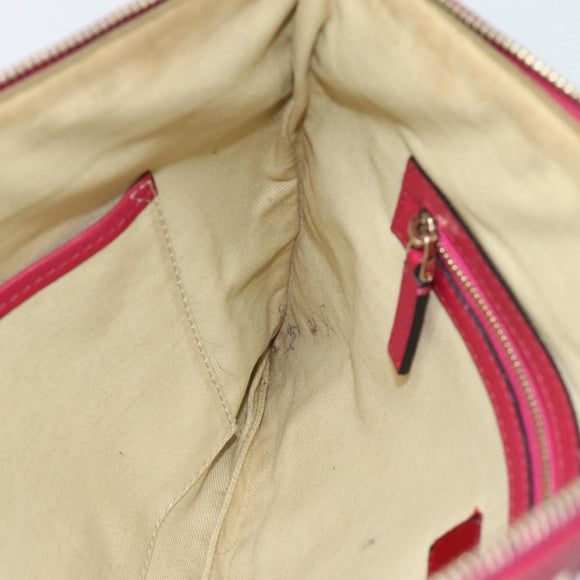 VALENTINO Studs Clutch Bag Leather Pink Gold Auth bs16650