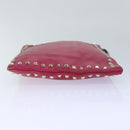 VALENTINO Studs Clutch Bag Leather Pink Gold Auth bs16650-4
