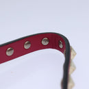 VALENTINO Studs Clutch Bag Leather Pink Gold Auth bs16650-8