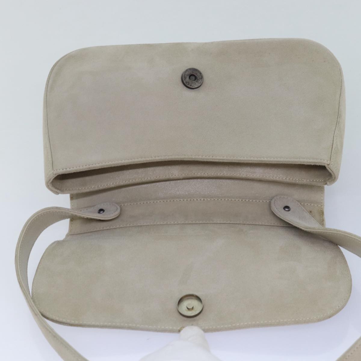 BALLY Shoulder Bag Suede Beige Auth bs16669