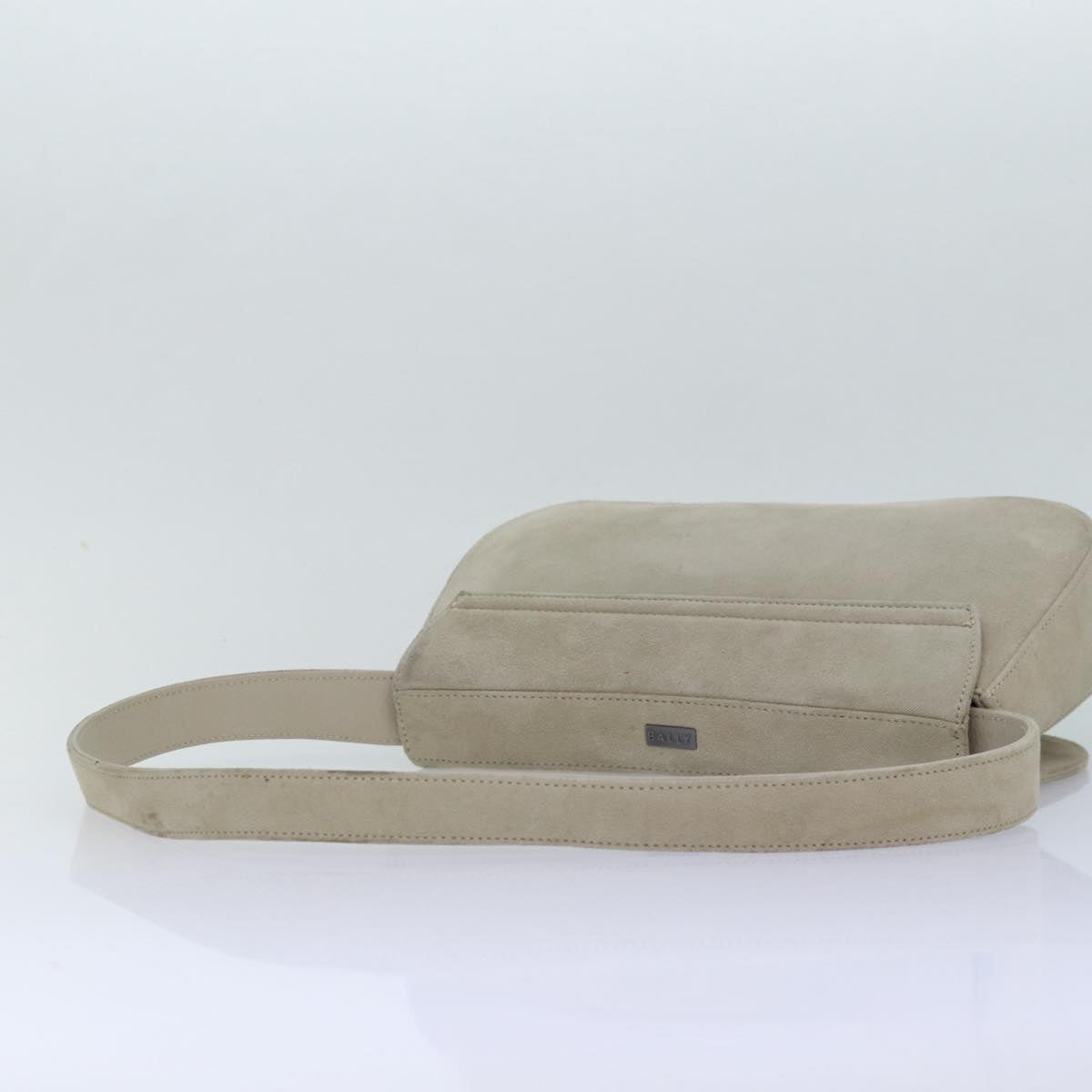 BALLY Shoulder Bag Suede Beige Auth bs16669