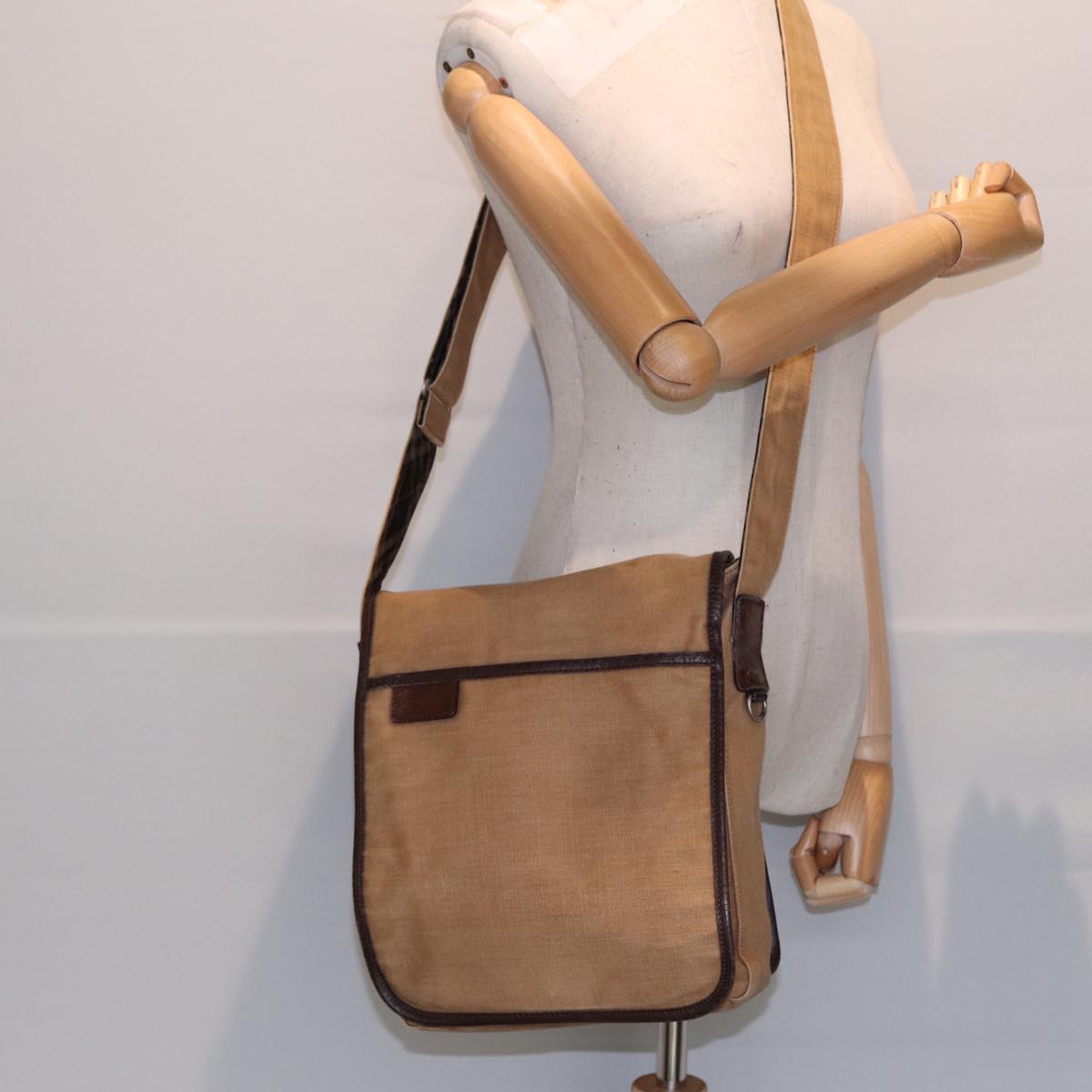 BURBERRY Shoulder Bag Canvas Beige Auth bs16675