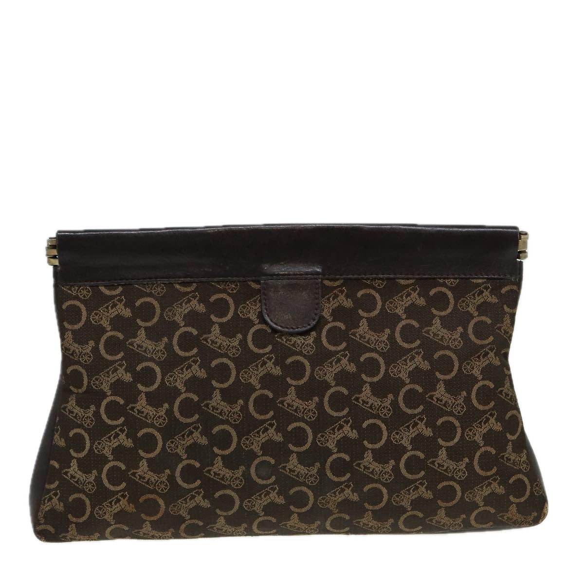 CELINE C saluki Clutch Bag Canvas Brown Auth bs16700 - 0