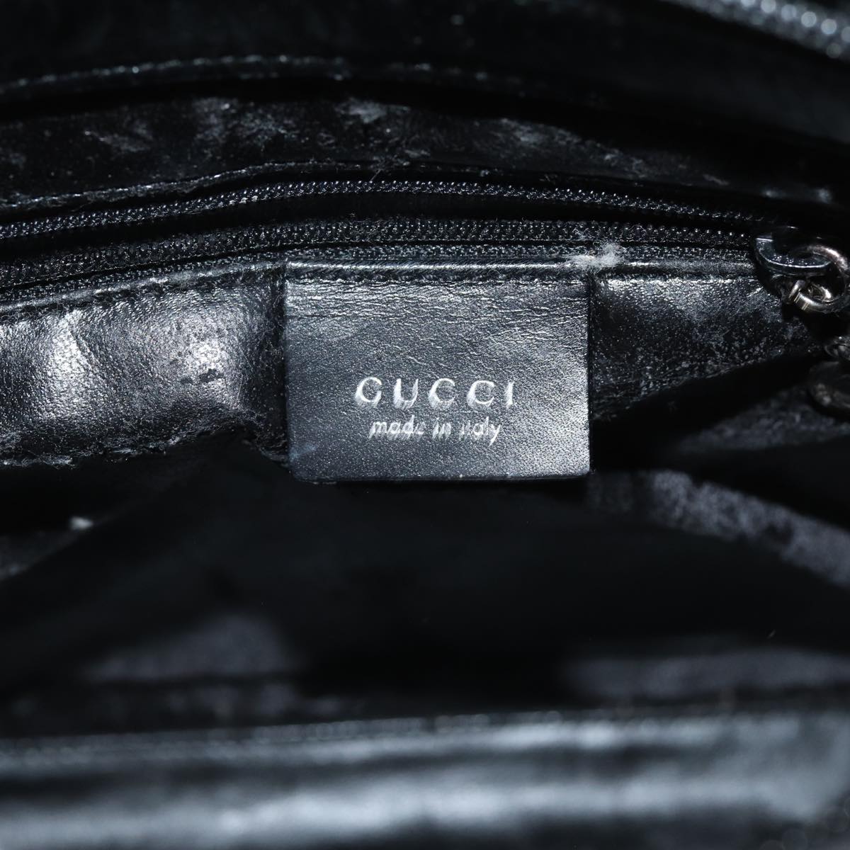 GUCCI Shoulder Bag Leather Black Auth bs16709