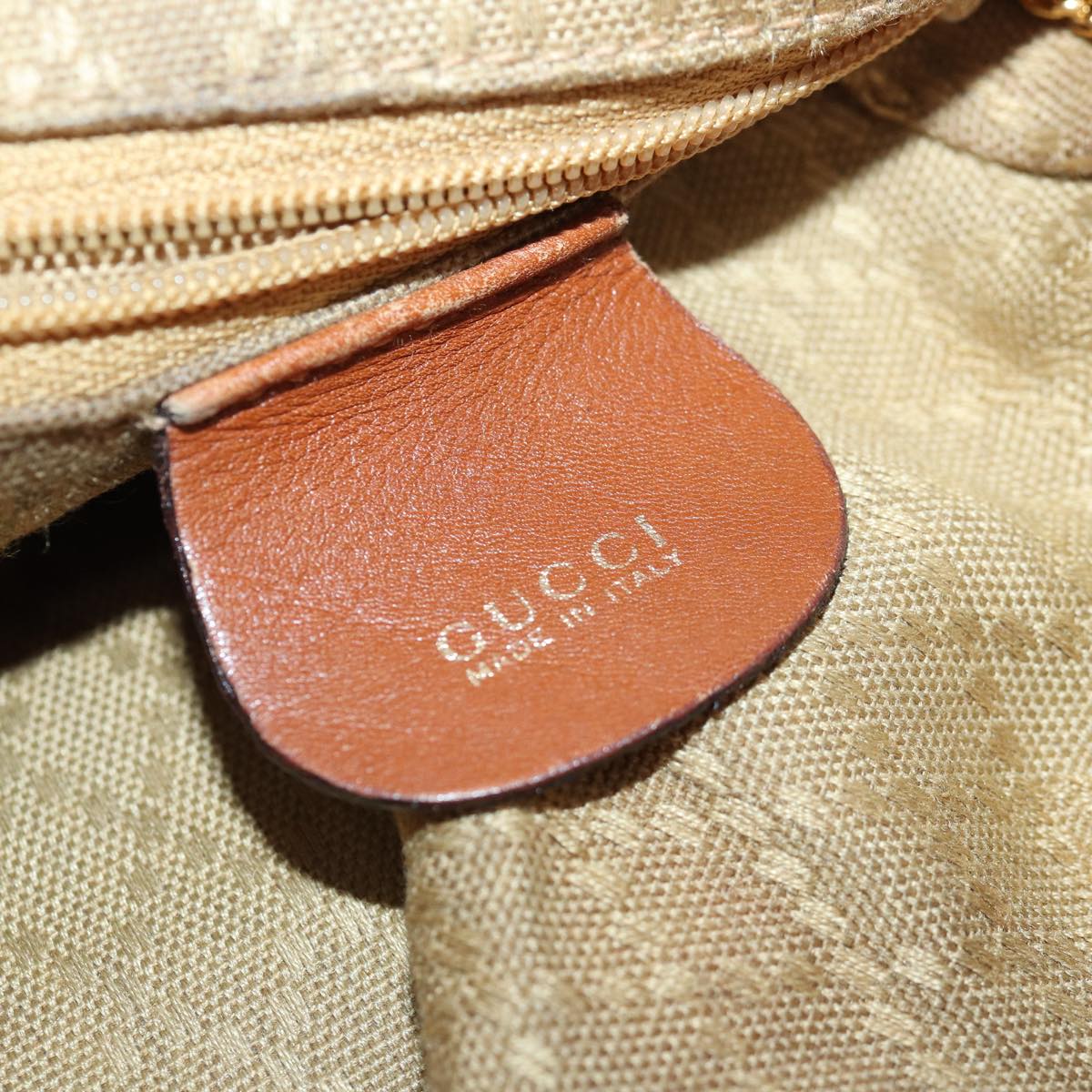 GUCCI Bamboo Backpack Leather Brown Auth bs16715