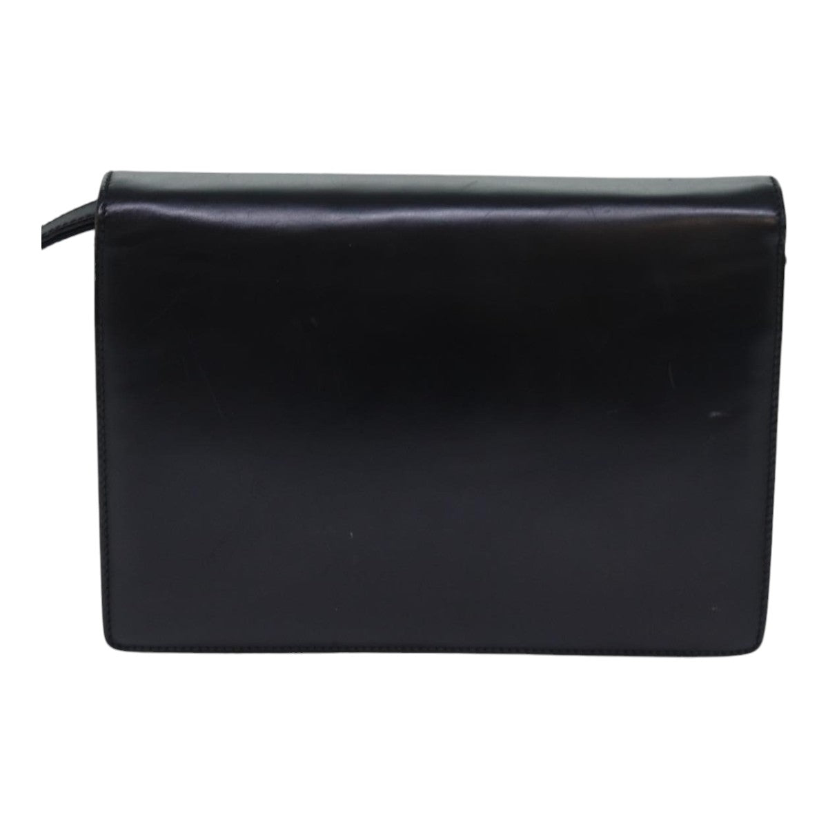 GUCCI Clutch Bag Leather Black Auth bs16721