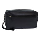 Gianni Versace Clutch Bag Leather Black Auth bs16724-1